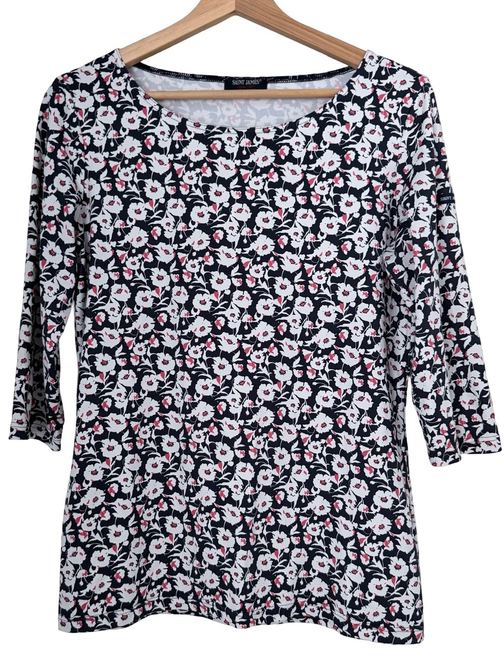 Saint James Floral Boatneck Top Sz 10
